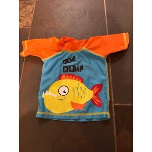 12mo candlesticks boys swim top bathing suit short sleeves fish summer beach